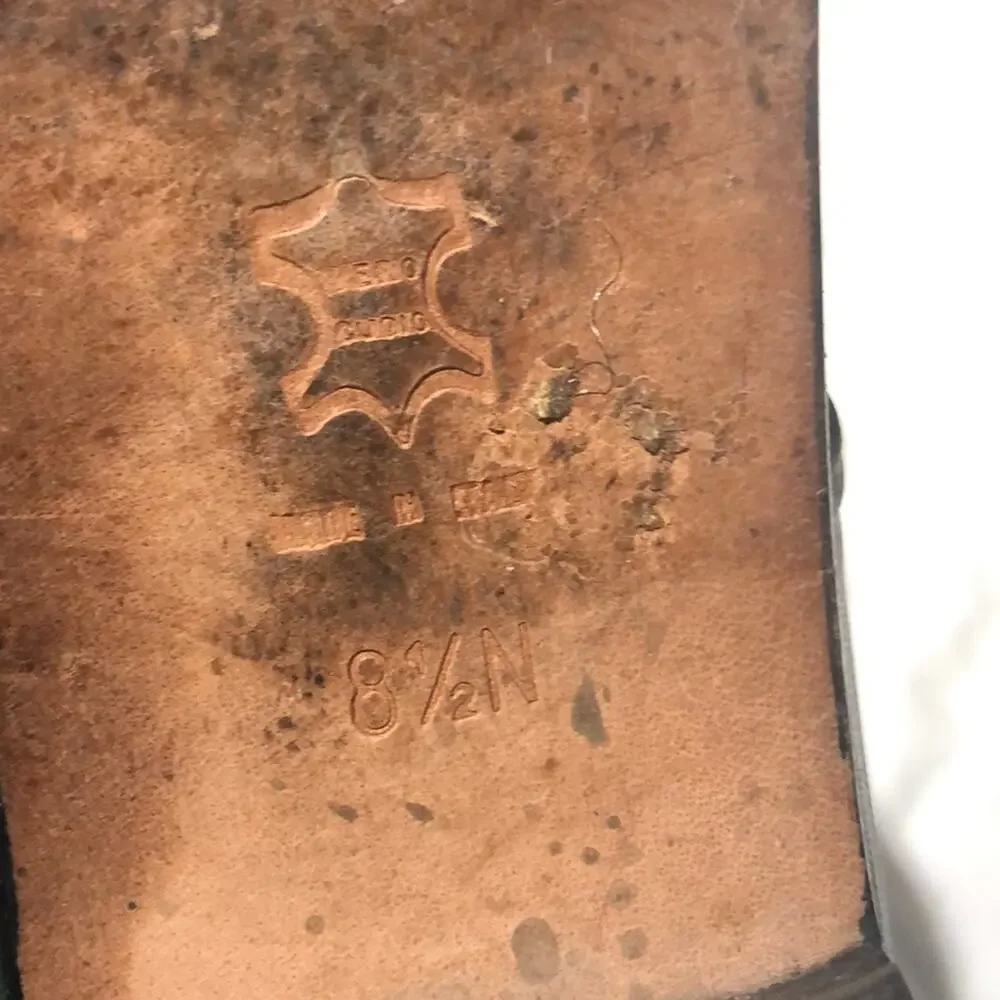 8.5N Hunter green leather boots guc
